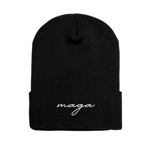 MAGA Script Embroidered Beanie