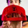 Load image into Gallery viewer, Faith Not Fear Blackout Leather Patch Hat