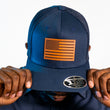Load image into Gallery viewer, Star Spangled Banner Tan Leather Patch Hat