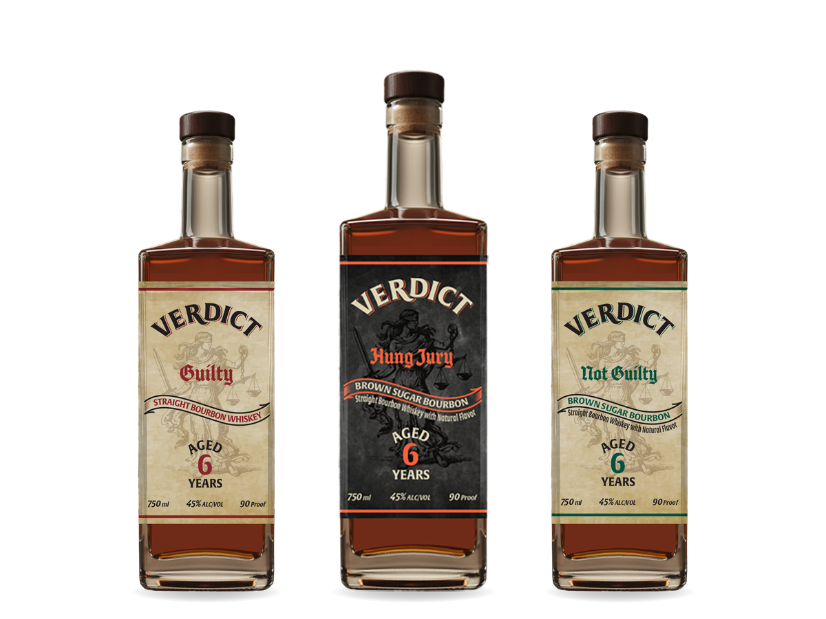 Verdict Guilty, Hung Jury and Not Guilty bourbon