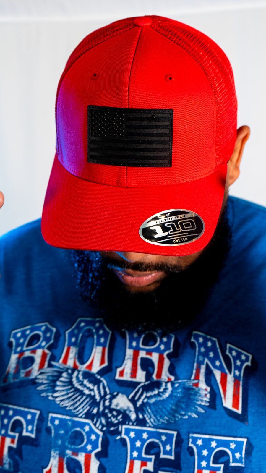Star Spangled Banner Blackout Edition Leather Patch Hat