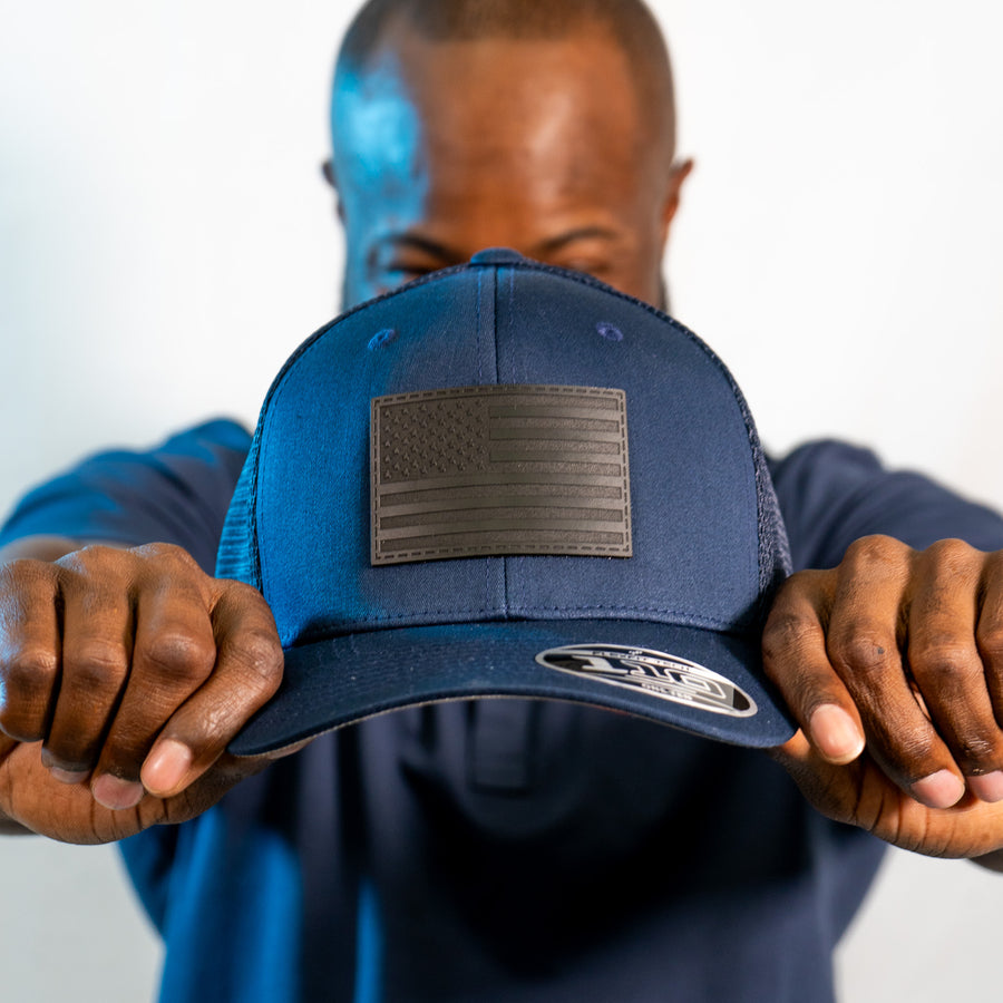 Star Spangled Banner Blackout Edition Leather Patch Hat