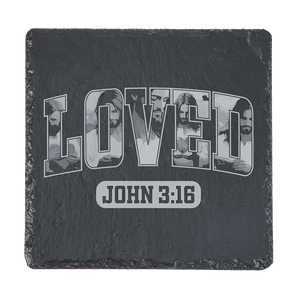 Jesus Loves Engraved Coaster