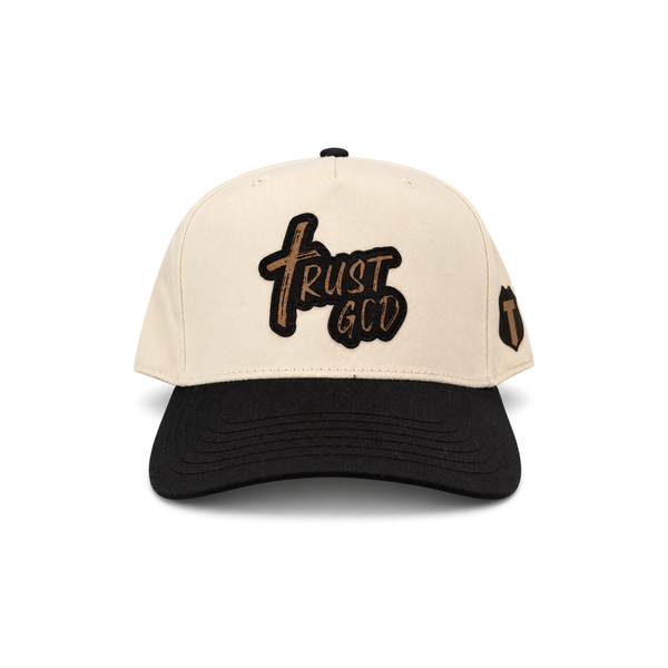 Trust God Leather Patch 5-Panel Hat - front
