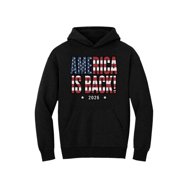 America Is Back Flag hoodie black