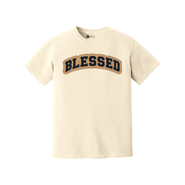 Blessed leather patch t-shirt, ivory