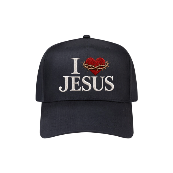 I Love Jesus 5-Panel Hat - black