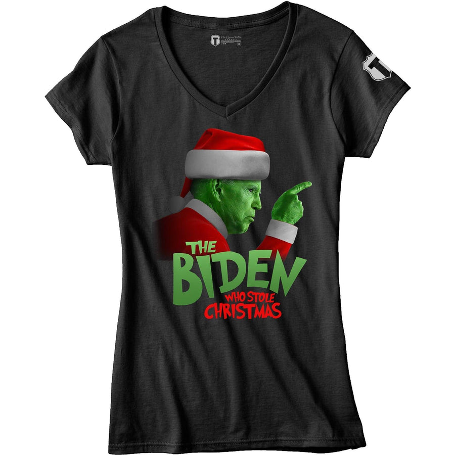 "The Biden Grinch" Limited Edition Women's V-Neck - The Officer Tatum Store
