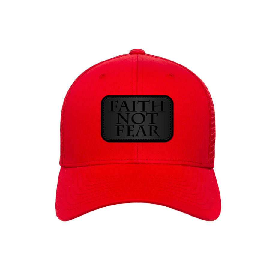 Faith Not Fear Blackout Leather Patch Hat