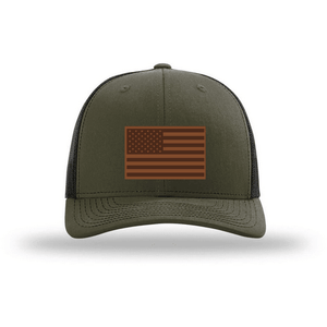 Star Spangled Banner Tan Leather Patch Hat - The Officer Tatum Store