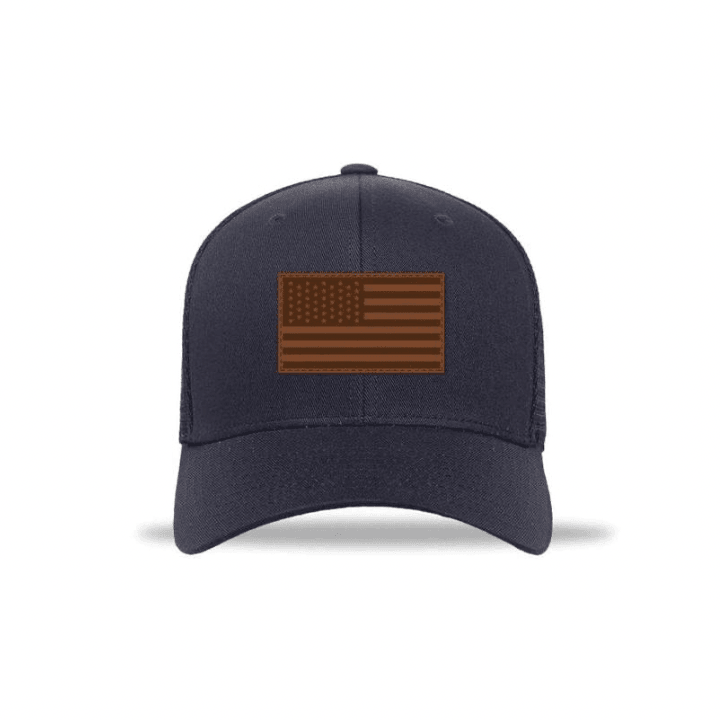 Star Spangled Banner Tan Leather Patch Hat - The Officer Tatum Store