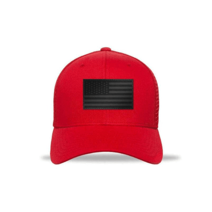 Star Spangled Banner Blackout Edition Leather Patch Hat - The Officer Tatum Store